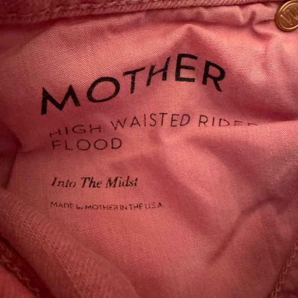 Mother Denim High Wasted Rider Flood‎ Size 23 Into The Mist Pink - Picture 7 of 8